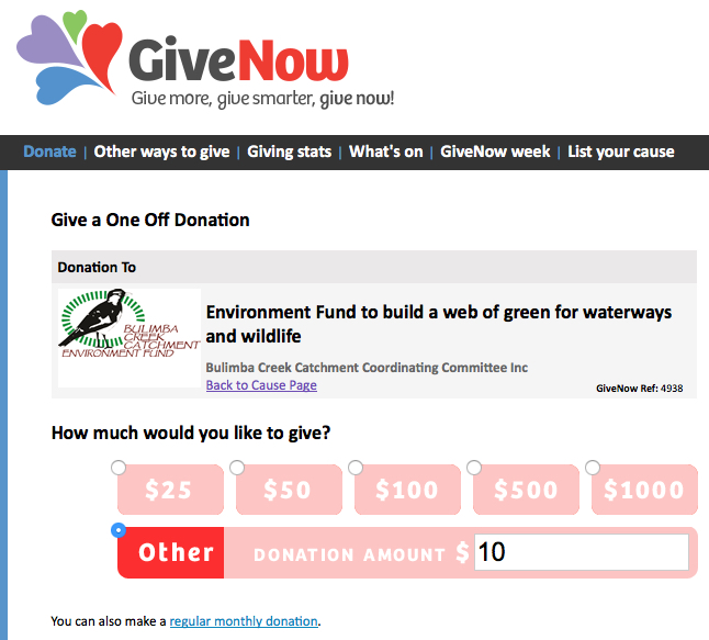 GiveNow - Bulimba Creek Catchment Environment Fund