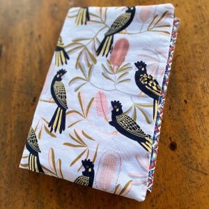 fabric journal - yellow-tailed black cockatoo