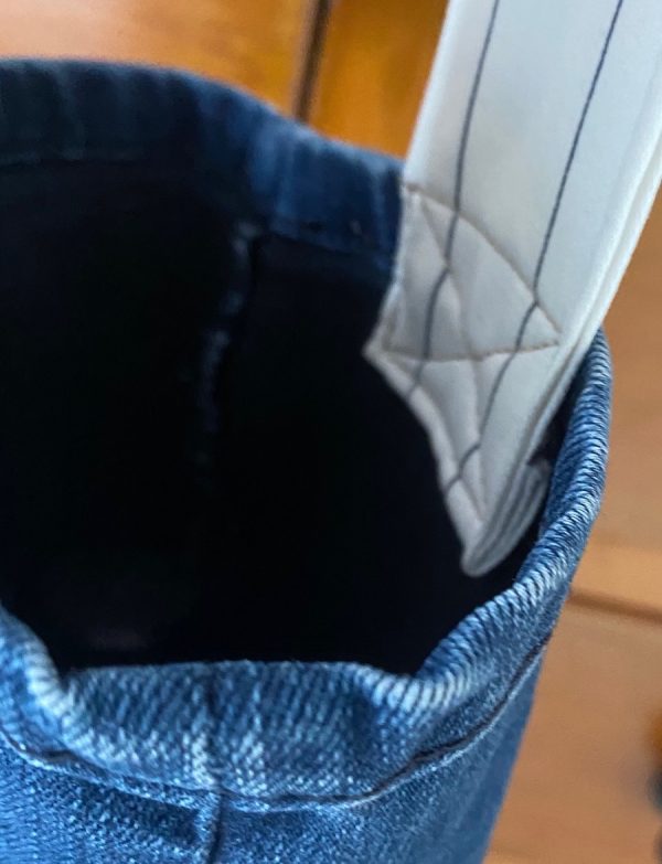 Denim bottle tote