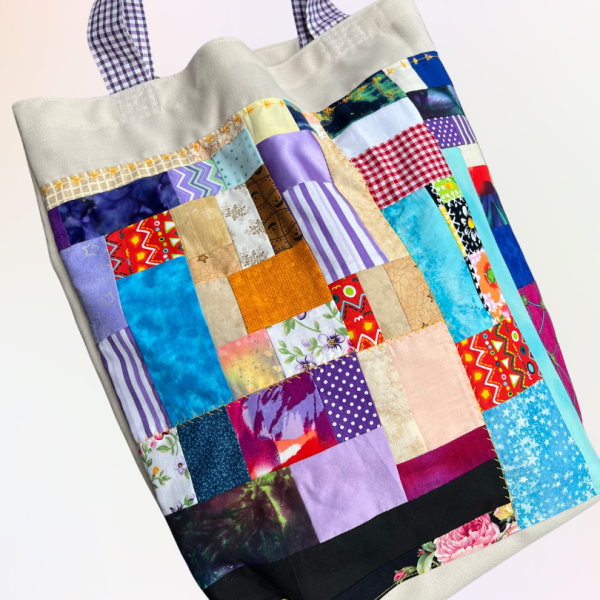 rainbow patchwork bag